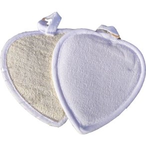 Loofah body scrub, hjerte, 12 cm