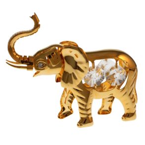 Guld elefant figur med krystaller, til duftlamper eller dekoration.