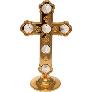 24 carat forgyldt kors med SPECTRA krystaller
