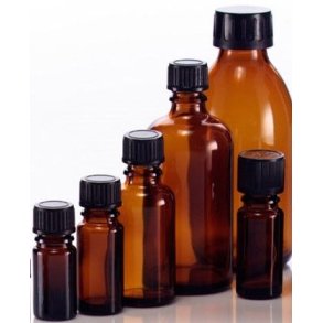 Glasflasker med drbedispenser  Brune