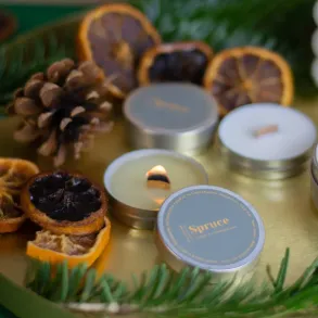 Mini duftlys med fyrretr�