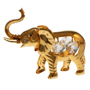 24 carat forgyldt elefant med SPECTRA krystaller