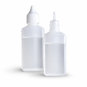 Firkantet Bl�d plastflaske med spids