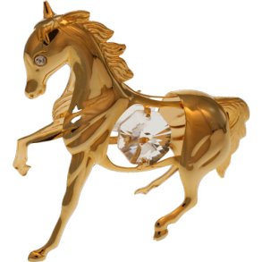 24 carat forgyldt hest med SPECTRA krystaller