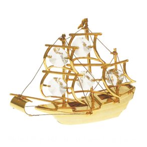 24 carat forgyldt sejlskib med SPECTRA krystaller