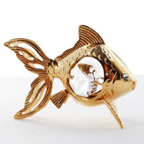 24 carat forgyldt fisk med SPECTRA krystaller