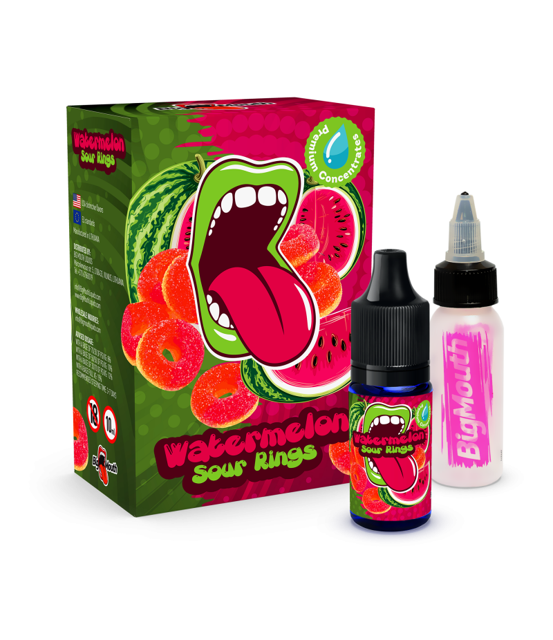 Watermelon sour rings Aroma - Big Mouth aroma 10ML - NemAroma.dk